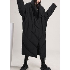 French Black Pockets Loose Duck Down down coat Winter